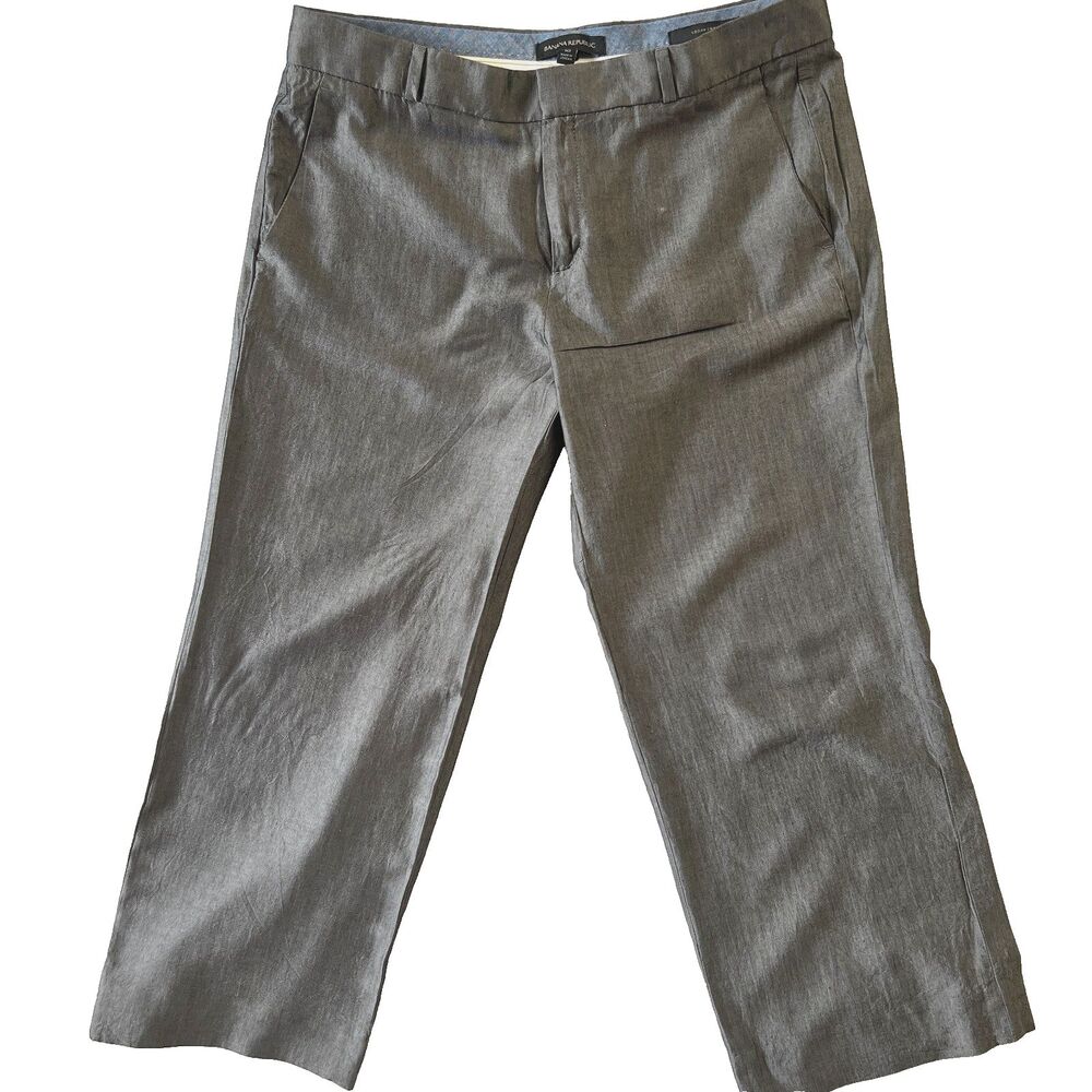 Banana Republic Womens Pants Logan Crop Silk blend Chino Gray